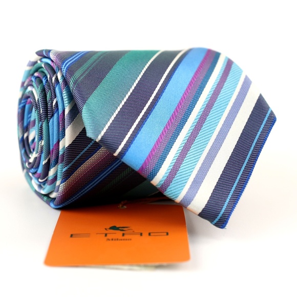 Etro Other - New ETRO Silk Necktie Tie - Multi-Color Stripes